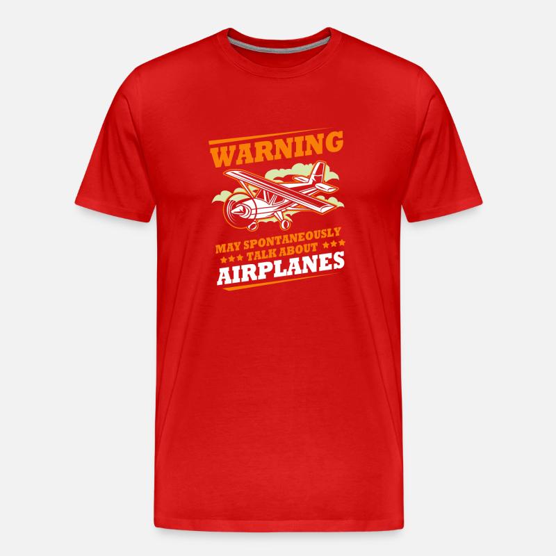 Pilot Flugzeug - Männer Premium Bio T-Shirt - Rot