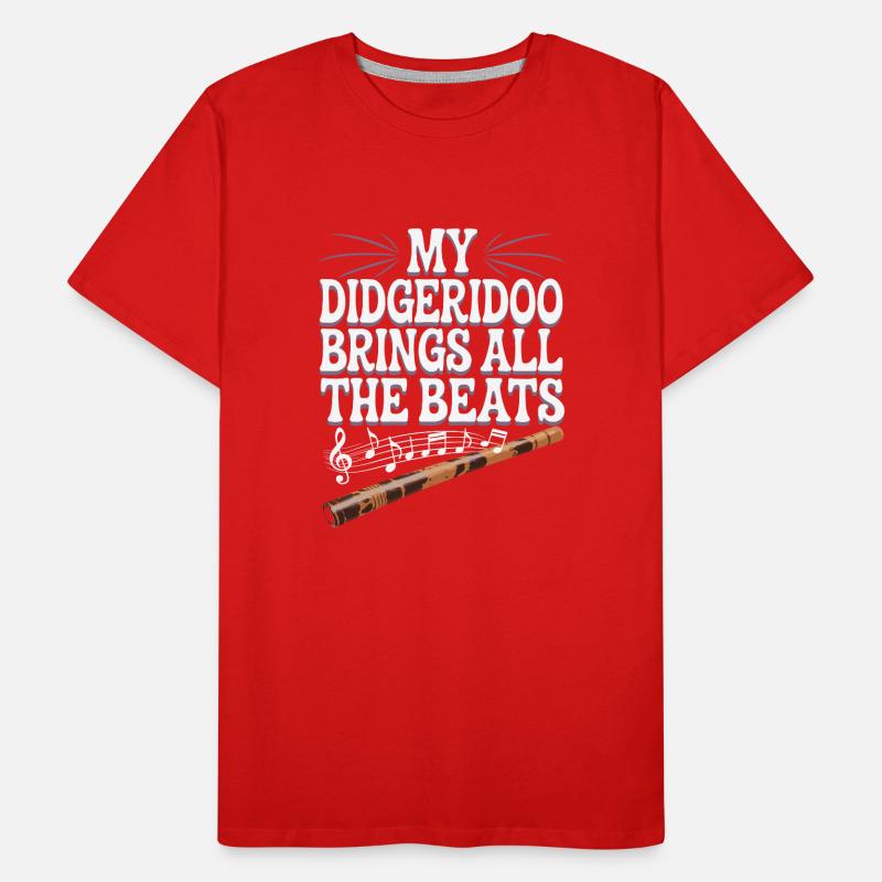 Didgeridoo Player Embracing Aboriginal Instrument Männer Premium Bio T-Shirt