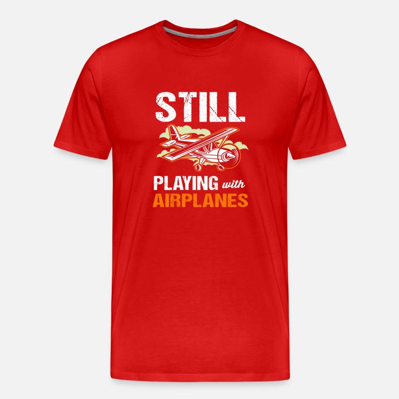 Pilot Flugzeug - Männer Premium Bio T-Shirt - Rot