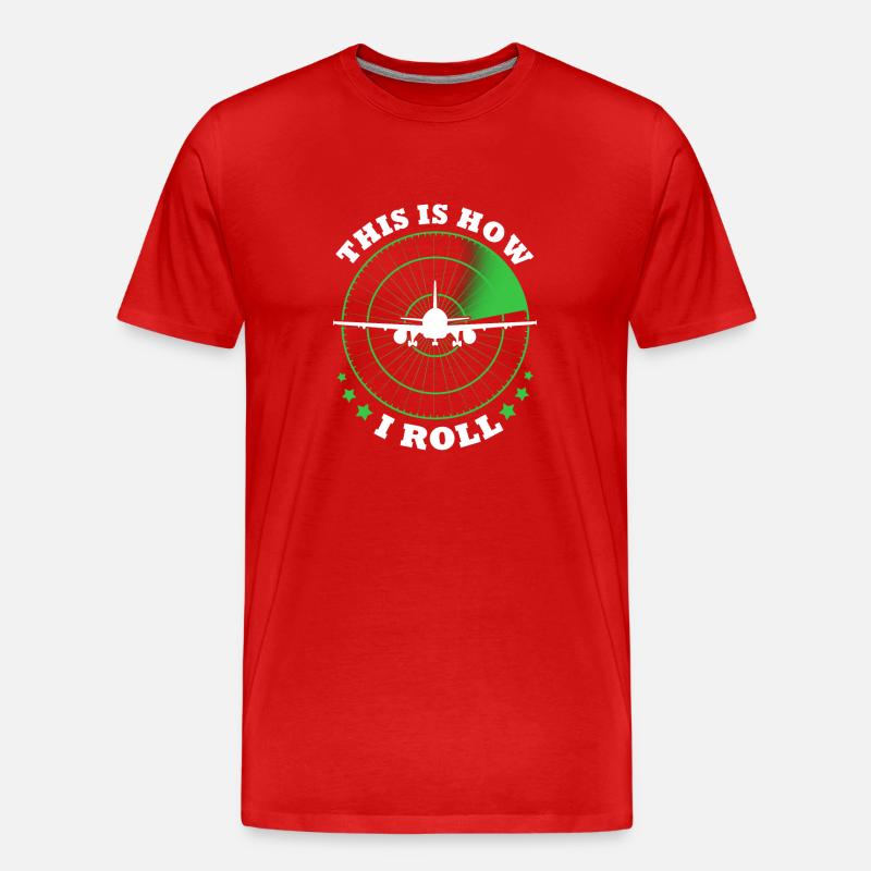 Pilot Flugzeug - Männer Premium Bio T-Shirt - Rot