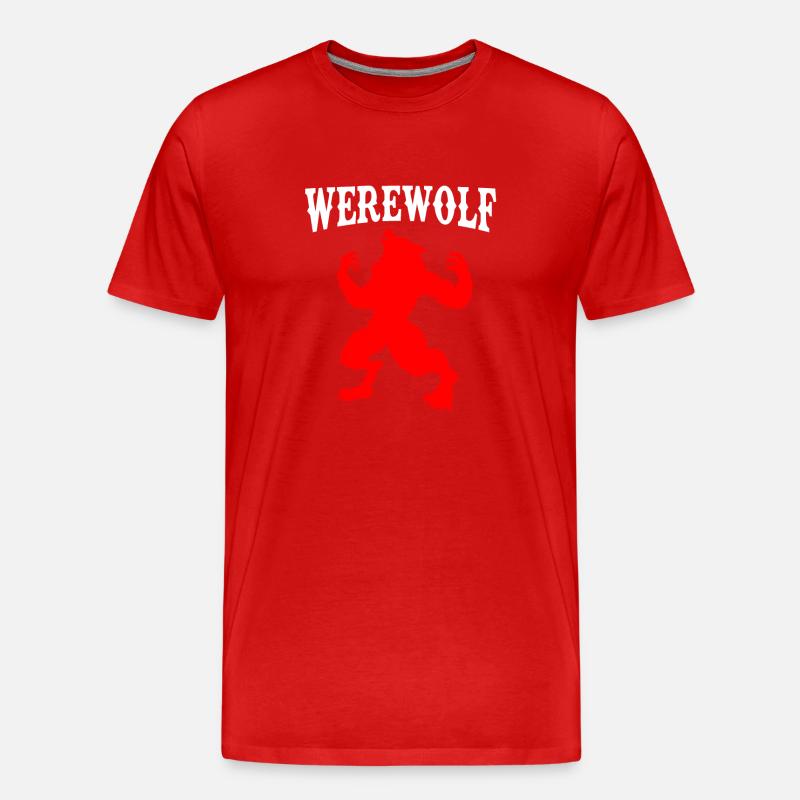 Werwolf - Männer Premium Bio T-Shirt - Rot