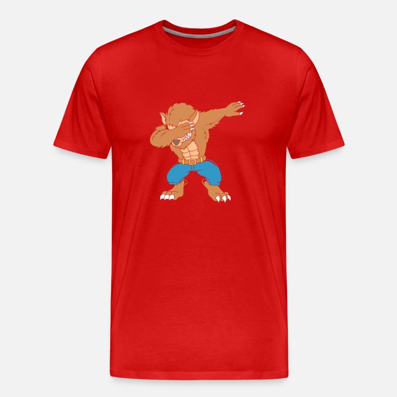 Werwolf - Männer Premium Bio T-Shirt - Rot