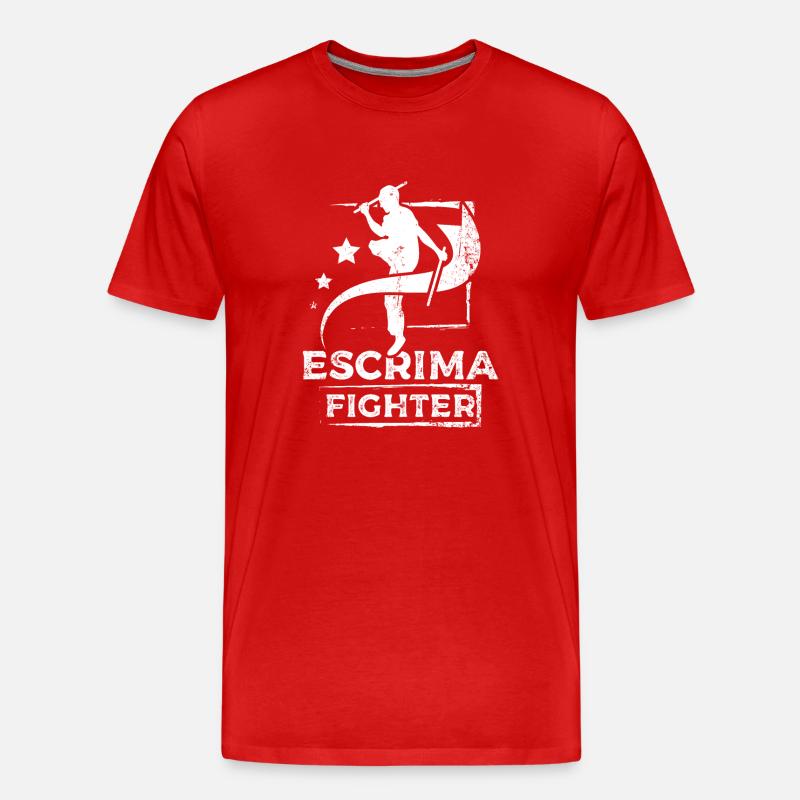 Escrima fighter - Männer Premium Bio T-Shirt - Rot