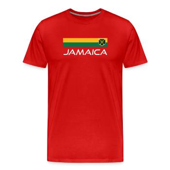 Jamaïque Jamaïque Rasta Raggea Drapeau Rastafari - T-shirt bio Premium Homme - rouge - Devant - Damien (186cm)