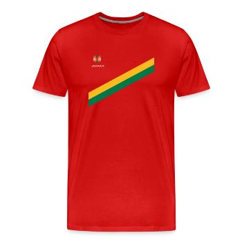 Jamaïque Jamaïque Rasta Raggea Drapeau Rastafari - T-shirt bio Premium Homme - rouge - Devant - Damien (186cm)
