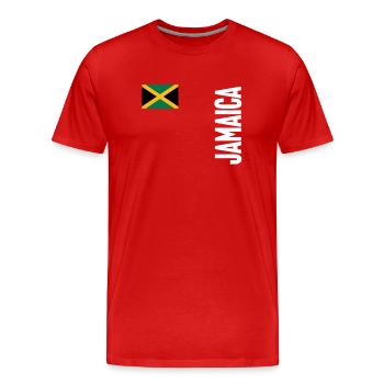Jamaïque Jamaïque Rasta Raggea Drapeau Rastafari - T-shirt bio Premium Homme - rouge - Devant - Damien (186cm)