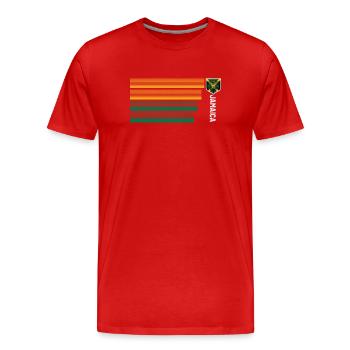 Jamaica Jamaika Rasta Raggea Rastafari Flagge - Männer Premium Bio T-Shirt - Rot - Vorne - Damien (186cm)