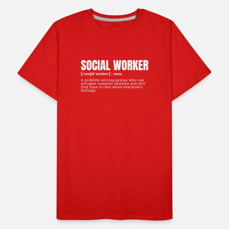 Funny Social Worker Problem-Solving Genius Definit Männer Premium Bio T-Shirt