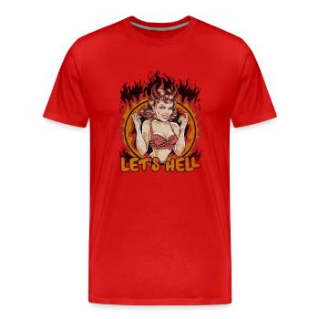 American Pin Up Hell Halloween - Men's Premium Organic T-Shirt - red - Front - Damien (186cm)