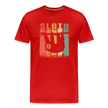 Paresseuse, sieste, lente, lente, lente, paresseuse - T-shirt bio Premium Homme - rouge - Devant - Damien (186cm)