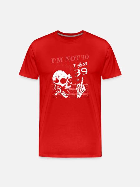 Ho 39 anni e più il dito medio - 40° compleanno - Maglietta ecologica premium da uomo - rosso