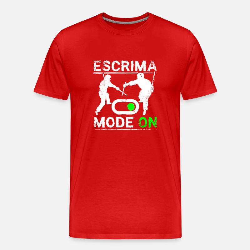Escrima mode on - Männer Premium Bio T-Shirt - Rot