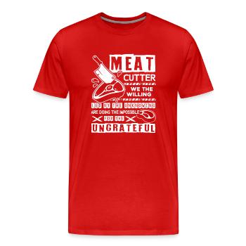 Meat Cutter Proud Meat Cutter - Men's Premium Organic T-Shirt - red - Front - Damien (186cm)