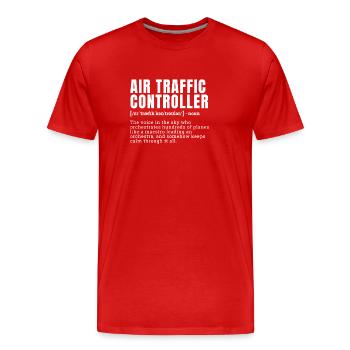 Funny Air Traffic Controller Definition Occupation - Men's Premium Organic T-Shirt - red - Front - Damien (186cm)