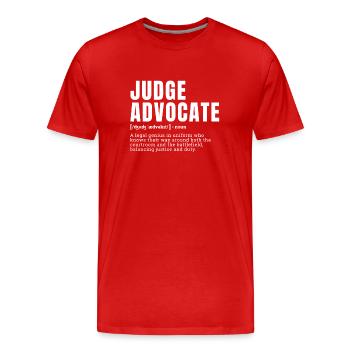 Funny Judge Advocate Legal Genius Definition - Männer Premium Bio T-Shirt - Rot - Vorne - Damien (186cm)