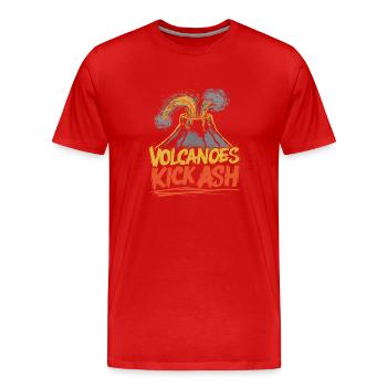 Vulkane sind heiß und beeindruckend - Männer Premium Bio T-Shirt - Rot - Vorne - Damien (186cm)