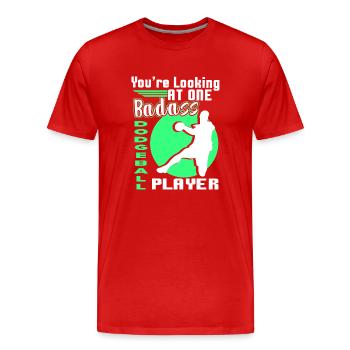 Dodgeball Badass Dodgeball Player - Men's Premium Organic T-Shirt - red - Front - Damien (186cm)