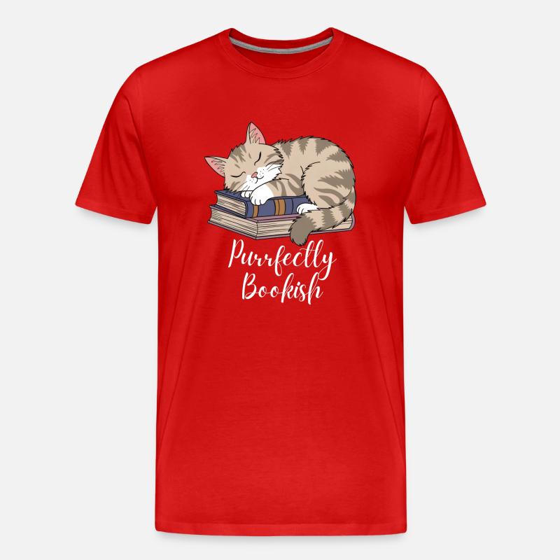 Perfekter Bücherwurm - Männer Premium Bio T-Shirt - Rot