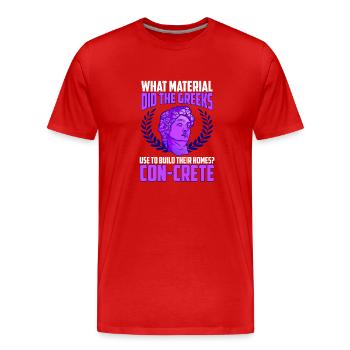 Matériel Les Grecs utilisaient-ils la mythologie - T-shirt bio Premium Homme - rouge - Devant - Damien (186cm)