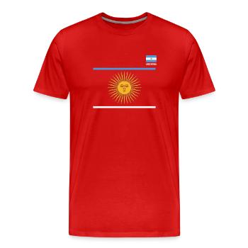 Argentinien Geschenk Argentina Argentine Flagge - Männer Premium Bio T-Shirt - Rot - Vorne - Damien (186cm)