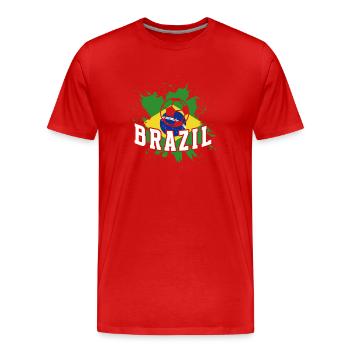 Brésil Brésil Maillot brésilien Rio de Janeiro - T-shirt bio Premium Homme - rouge - Devant - Damien (186cm)