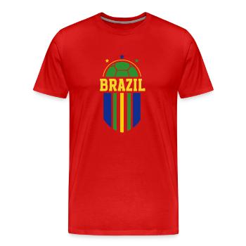 Brazil Brazil shirt Brazilian Rio de Janeirao - Men's Premium Organic T-Shirt - red - Front - Damien (186cm)