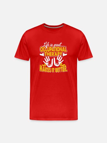 Occupational Therapy Makes Life Better - Men's Premium Organic T-Shirt - red