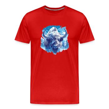 Bisons Bison - T-shirt bio Premium Homme - rouge - Devant - Damien (186cm)