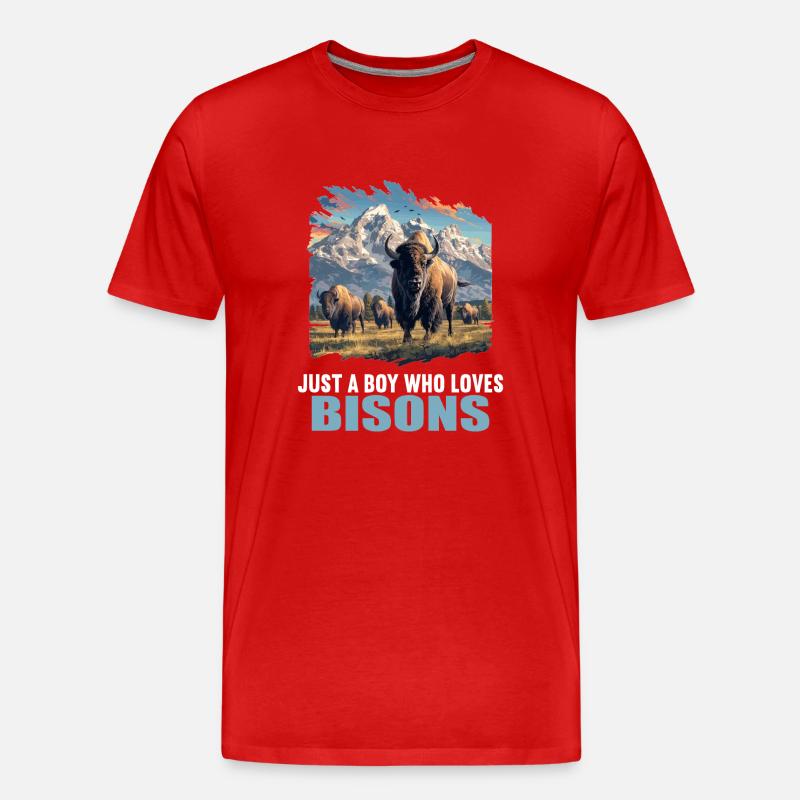 Bisons Bison - Männer Premium Bio T-Shirt - Rot