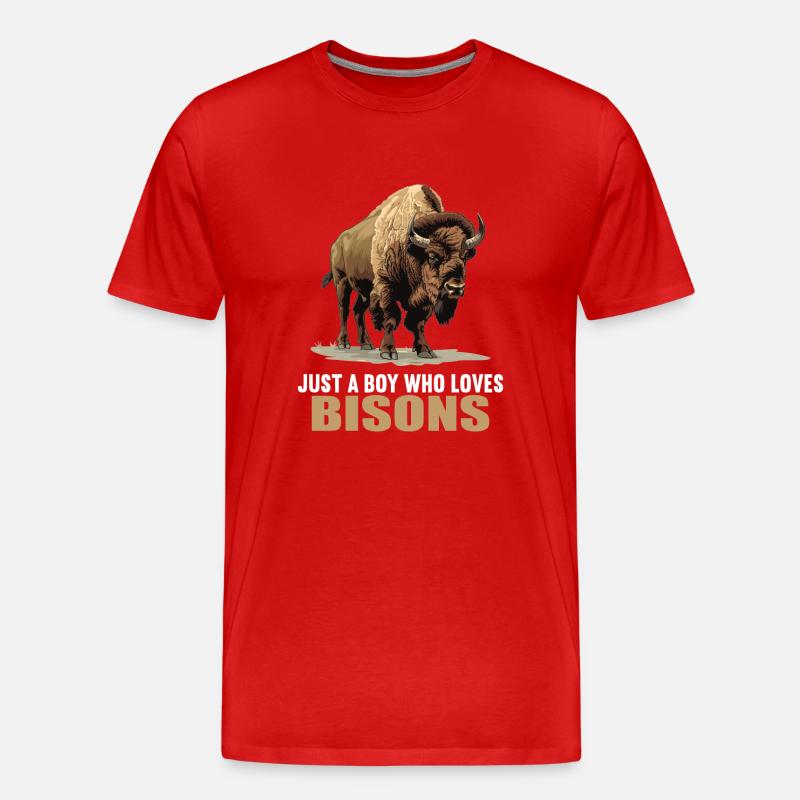 Bisons Bison - Männer Premium Bio T-Shirt - Rot