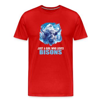 Bisons Bison - T-shirt bio Premium Homme - rouge - Devant - Damien (186cm)