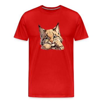 Bobcats Rotluchse Rotluchs Luchs - Männer Premium Bio T-Shirt - Rot - Vorne - Damien (186cm)