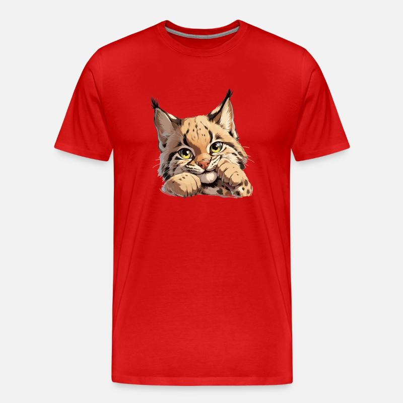 Bobcats Rotluchse Rotluchs Luchs - Männer Premium Bio T-Shirt - Rot