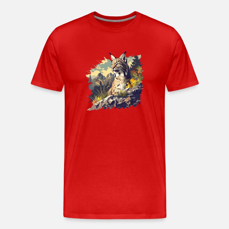 Bobcats Rotluchse Rotluchs Luchs - Männer Premium Bio T-Shirt - Rot