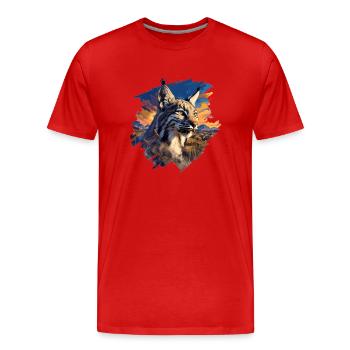 Bobcats Rotluchse Rotluchs Luchs - Männer Premium Bio T-Shirt - Rot - Vorne - Damien (186cm)