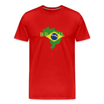 Brazil Brazil shirt Brazilian Rio de Janeirao - Men's Premium Organic T-Shirt - red - Front - Damien (186cm)