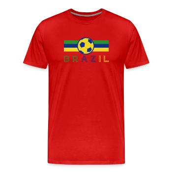 Brazil Brazil shirt Brazilian Rio de Janeirao - Men's Premium Organic T-Shirt - red - Front - Damien (186cm)