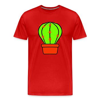 Cactus Plante Épineux Épineux Déserts Cactus - T-shirt bio Premium Homme - rouge - Devant - Damien (186cm)
