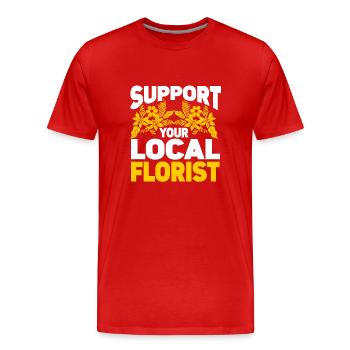 Florist Floral Flower Floristry - Men's Premium Organic T-Shirt - red - Front - Damien (186cm)