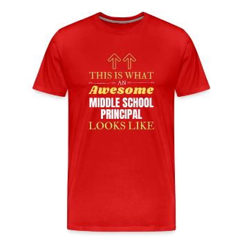 This is What an Awesome Middle School Principal Lo - Men's Premium Organic T-Shirt - red - Front - Damien (186cm)