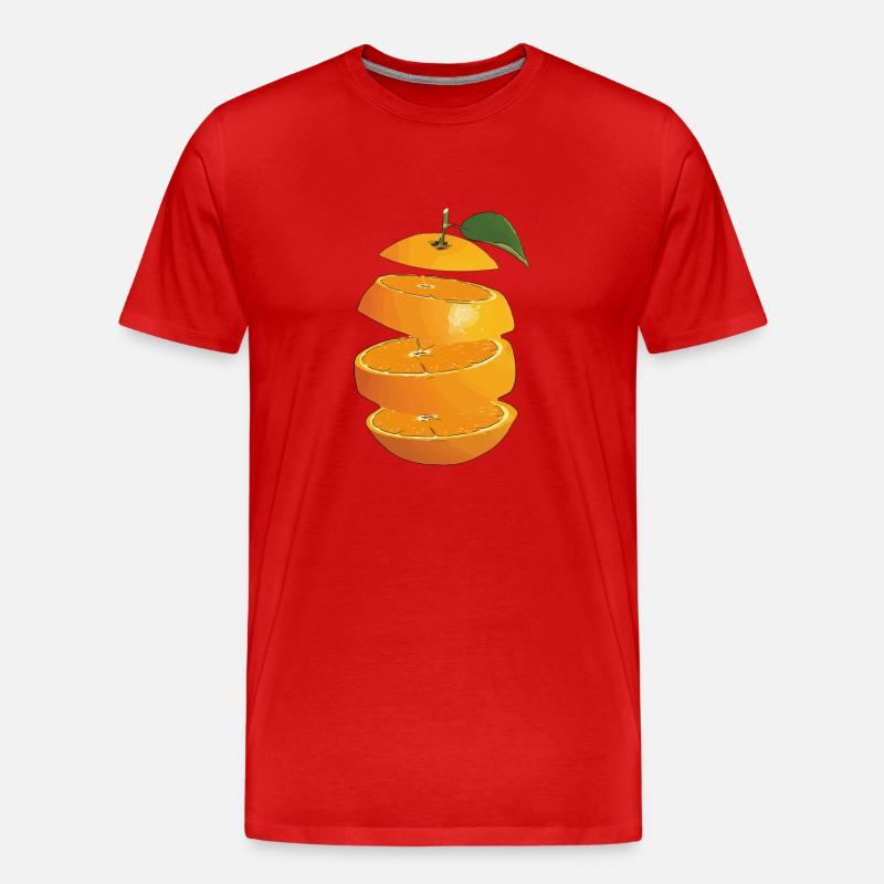 Orange Fruit - Männer Premium Bio T-Shirt - Rot