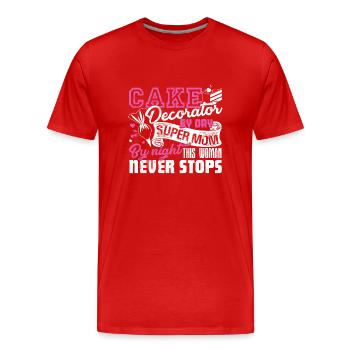 Cake Decorator Cake Decorator Mom - Men's Premium Organic T-Shirt - red - Front - Damien (186cm)