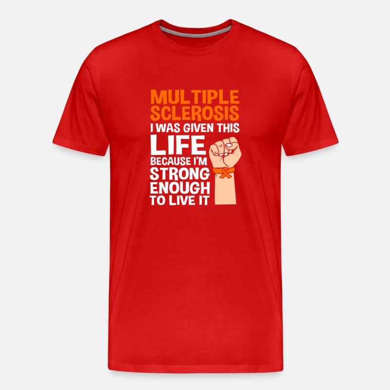 Multiple Sklerose MS - Männer Premium Bio T-Shirt - Rot