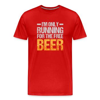Sprint pour la bière gratuite Courir - T-shirt bio Premium Homme - rouge - Devant - Damien (186cm)