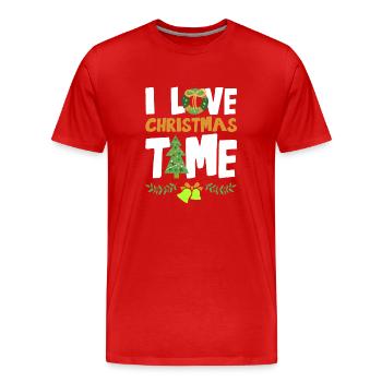 J’adore la période de Noël - T-shirt bio Premium Homme - rouge - Devant - Damien (186cm)