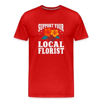 Florist Floral Flower Floristry - Men's Premium Organic T-Shirt - red - Front - Damien (186cm)