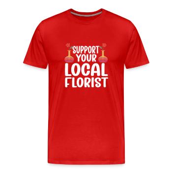 Florist Floral Flower Floristry - Men's Premium Organic T-Shirt - red - Front - Damien (186cm)