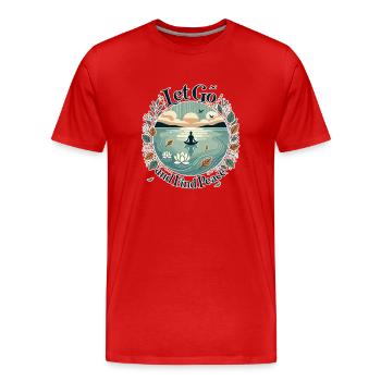 Loslassen und Frieden finden - Männer Premium Bio T-Shirt - Rot - Vorne - Damien (186cm)
