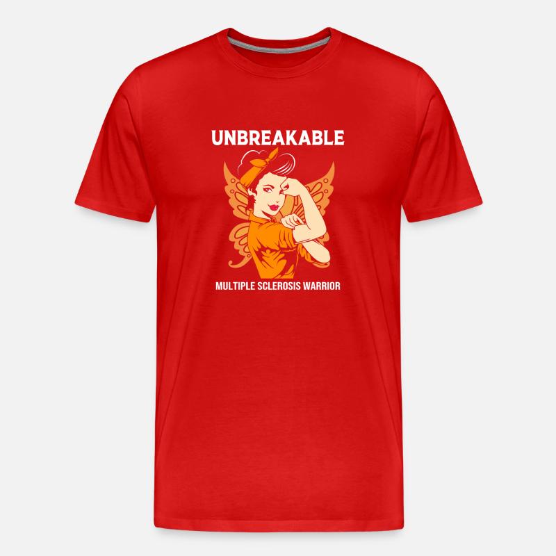 Multiple Sklerose MS - Männer Premium Bio T-Shirt - Rot