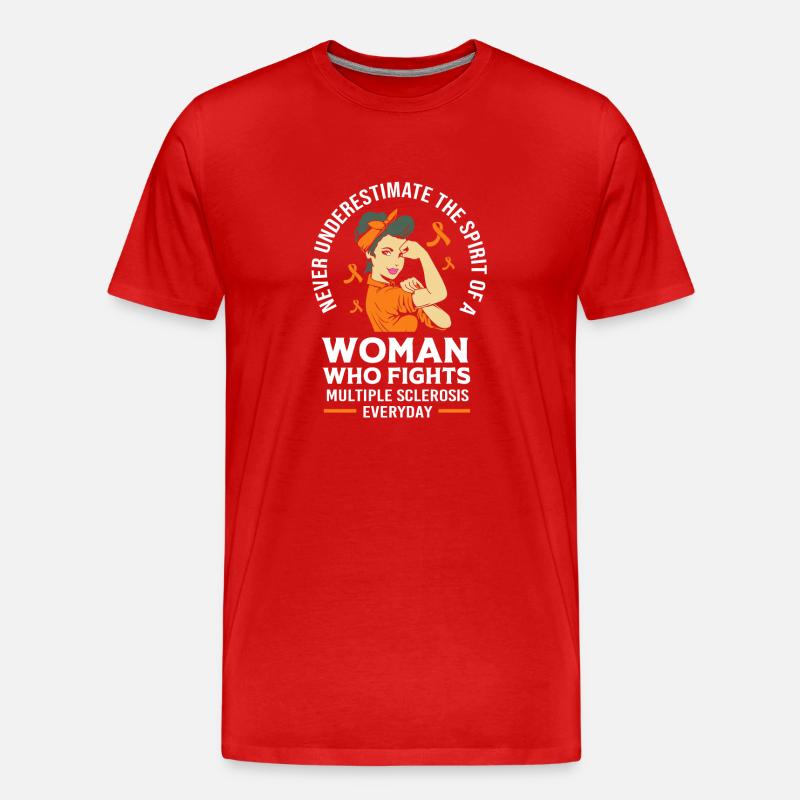 Multiple Sklerose MS - Männer Premium Bio T-Shirt - Rot